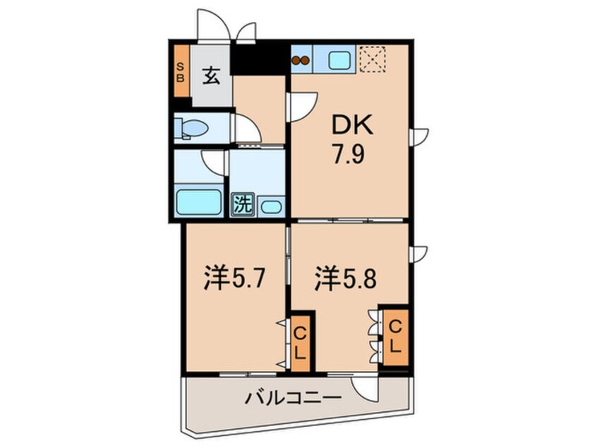 間取図 サンドエル大森南