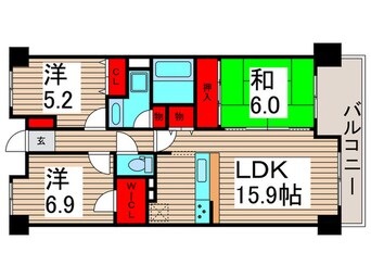 間取図 ｳｨﾙﾇｰﾌﾞｶﾞｰﾃﾞﾝｽﾞ綾瀬（209）