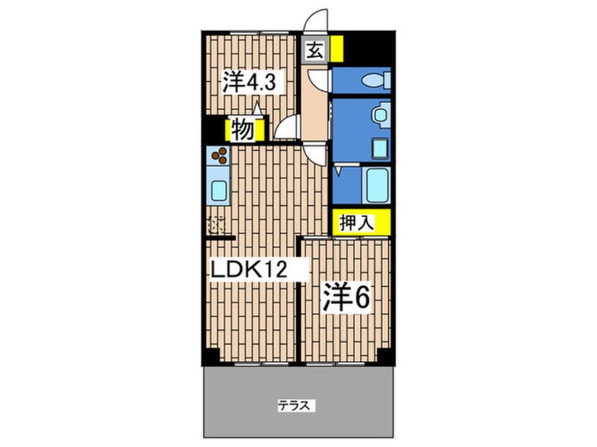 間取図 ア－バンスプラザイシワタ３