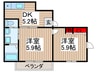 ブランボア 2DKの間取り