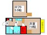 ルミエール結 1Kの間取り