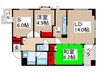 レクセルマンション上野松が谷 2LDK+Sの間取り