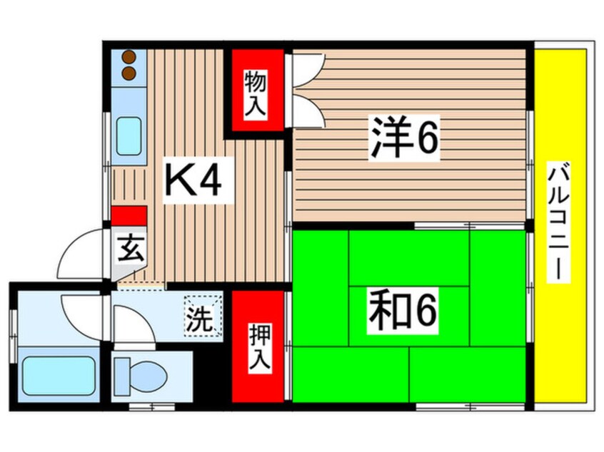 間取図 サンライズＢ（朝日荘Ｂ）