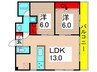 ラフィーネブラン 2LDKの間取り
