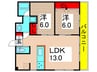 ラフィーネブラン 2LDKの間取り