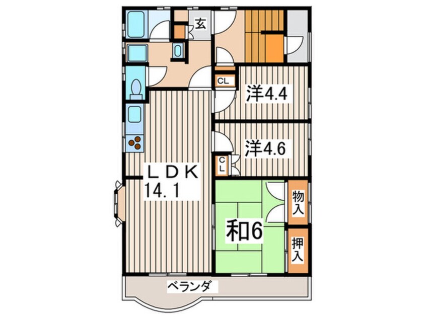 間取図 Ｓコーポ舟倉