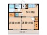 柿の木マンション 2DKの間取り