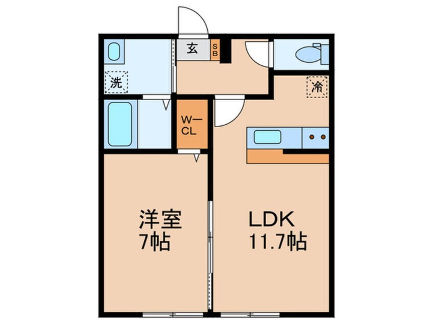 間取図 ﾊｰﾐｯﾄｸﾗﾌﾞﾊｳｽﾄｩｷﾞｬｻﾞｰ二子新地