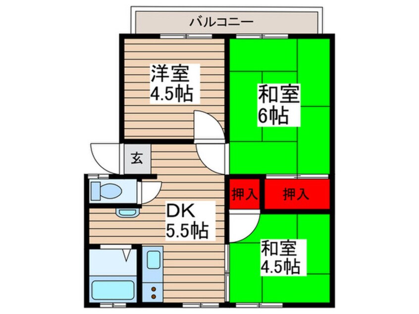 間取図 アーバンハイツあかねB