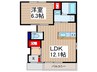 トゥルーハート 1LDKの間取り