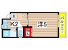 オアシス大森台 1Kの間取り