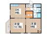 ピッコロイソーラ 2DKの間取り