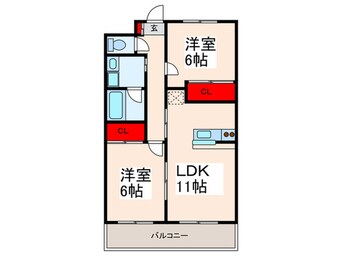 間取図 クレ－テⅢ篠崎