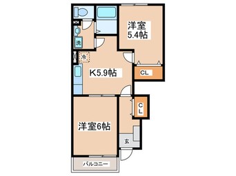 間取図 ア・ラ・モ－ドＢ