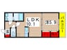 コルテカノンA 1LDKの間取り