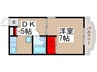 エリール泉 1DKの間取り