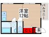 明原カレッジハウス 1Rの間取り