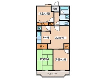 間取図 多摩ﾆｭ-ﾀｳﾝ ﾌﾞﾗﾝﾆｭ-別所１