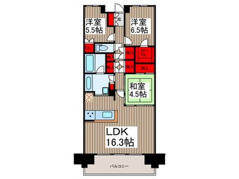 間取図 ﾗｲｵﾝｽﾞ鳩ヶ谷ﾏｰｸﾚｼﾞﾃﾞﾝｽ（510）