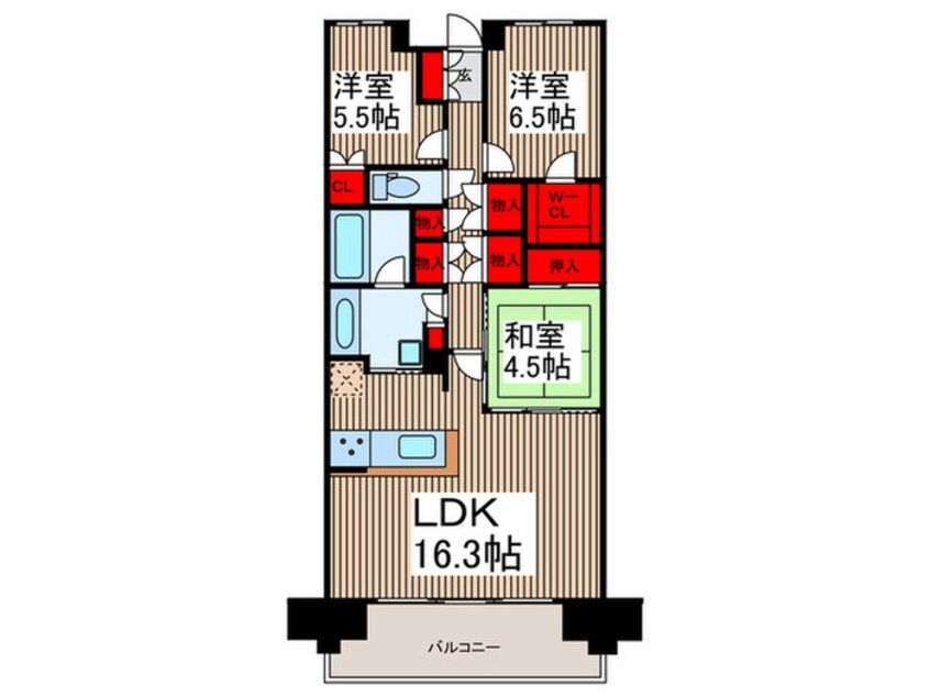 間取図 ﾗｲｵﾝｽﾞ鳩ヶ谷ﾏｰｸﾚｼﾞﾃﾞﾝｽ（510）