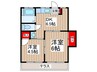 丘の上ハイツ 2DKの間取り