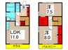ディアステイジWEST 2LDKの間取り