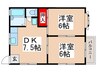 メゾンブランシュ 2DKの間取り