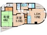 ラレーブ金町 2LDKの間取り