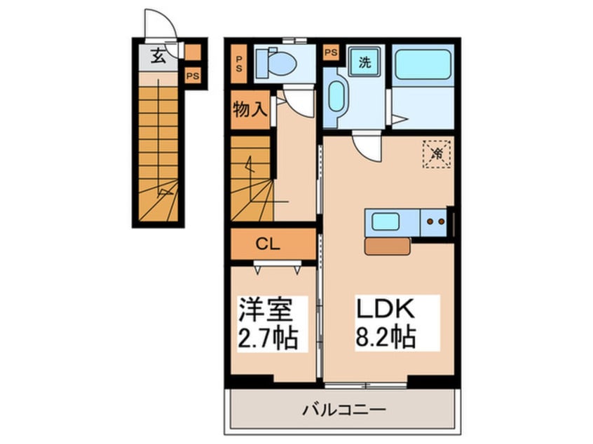 間取図 Ｅｓｐｏｉｒ　Ｎａｋａｇａｍｉ