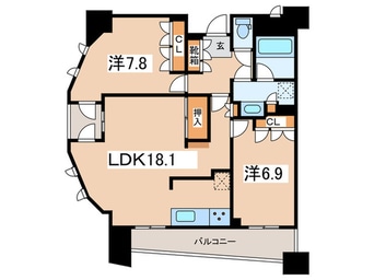 間取図 ﾏｲｷｬｯｽﾙ八景島ｱｸｱ･ｼｪｰﾅ(314)
