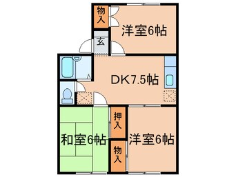 間取図 ウオ－タ－パ－ク塚本　Ｄ棟