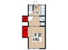 赤間荘 1Kの間取り
