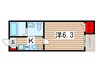 天台フラット 1Kの間取り