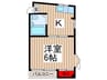 くろ－ば－ハイツ 1Kの間取り