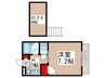 クレール三山 1Kの間取り
