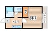 クリエール南林間 1Kの間取り