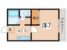 クリエール南林間 1Kの間取り