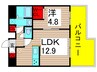 アルファーコート綾瀬3 1LDKの間取り