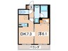パ－クヒル三ッ沢 1DKの間取り