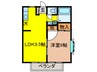 ミドリハイツＣ 1LDKの間取り