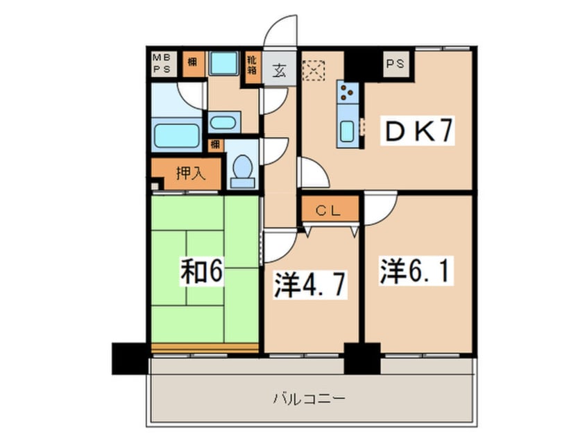 間取図 コンフォート和田町（302）