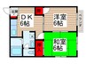 グリ－ンハウスヤマグチ 2DKの間取り