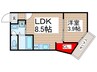 ボナール 1LDKの間取り