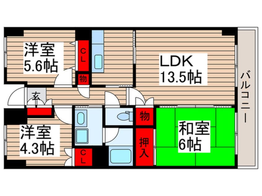 間取図 シャルネ９５