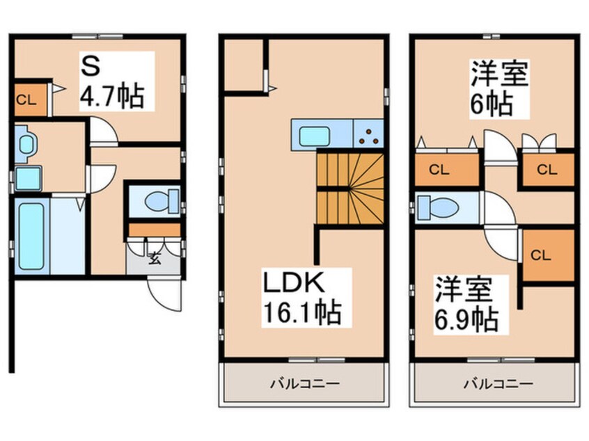 間取図 Kolet川崎馬絹6