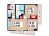 パ－クアクシス錦糸町 2LDKの間取り