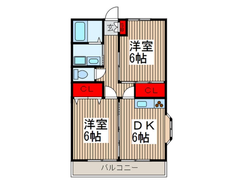 間取図 ヴィラプリムロ－ズＦ