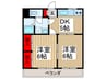 メゾン中村 2DKの間取り