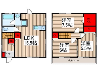間取図 比留間メゾネットA