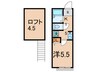 モンステラ入江 1Kの間取り